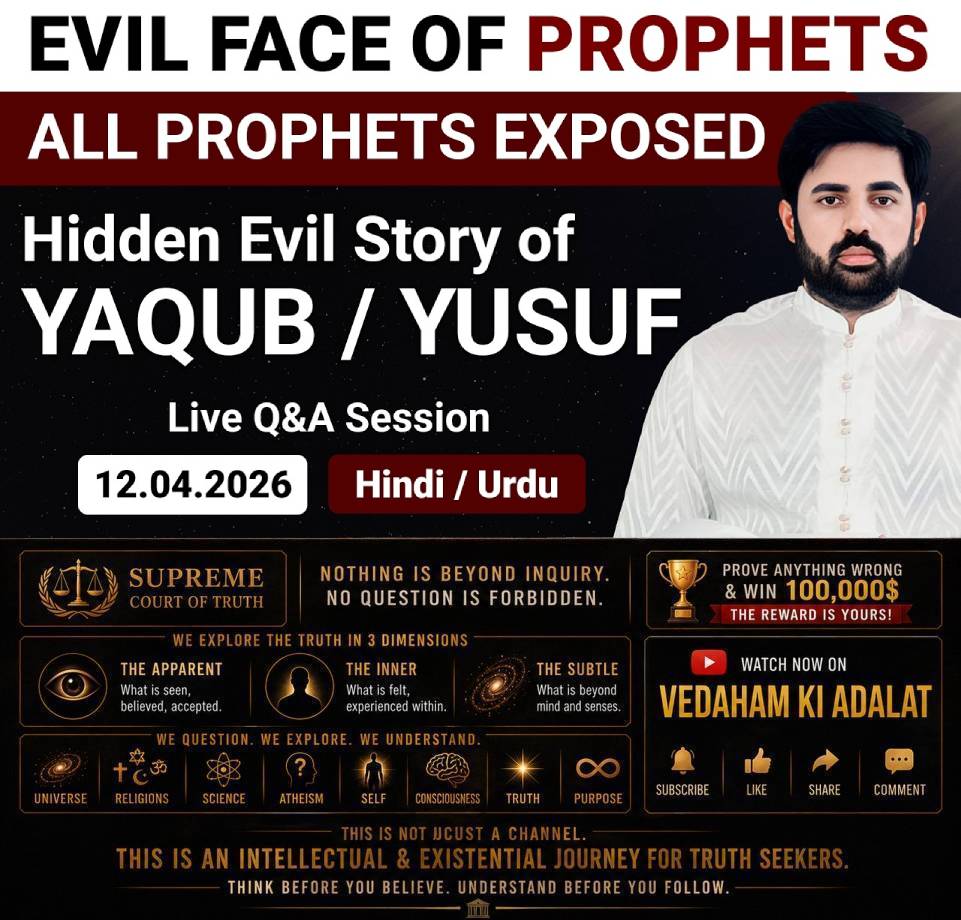Evil Face of Prophets Exposed (Muhammad, Yaqub, Yusuf) | Live Q&A Session with VEDAHAM | 12.04.2026